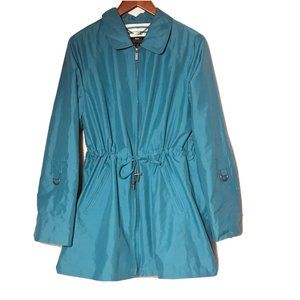 Dennis BASSO Blue Full Zip Roll Tab Sleeve Jacket